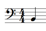 2nd line from bottom on the staff