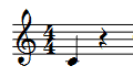 1st line below staff